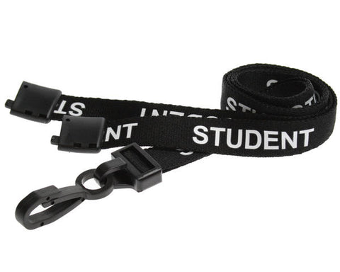 15mm Student Lanyard with Black Plastic Slide Clip