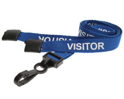 15mm Visitor Lanyard with Black Plastic Slide Clip