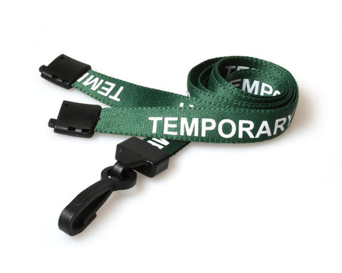 15mm Temporary Lanyard with Black Plastic Slide Clip