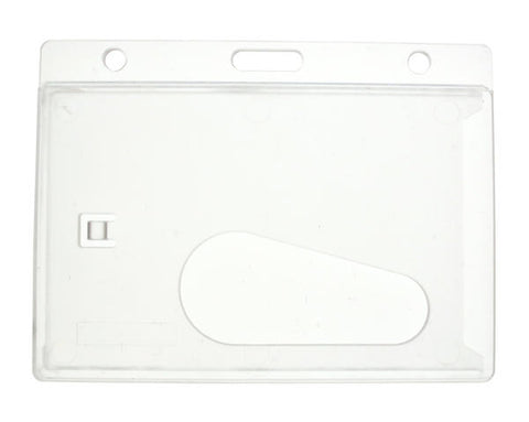 Single-Sided Enclosed Clear ID Cardholder with Thumb Slot